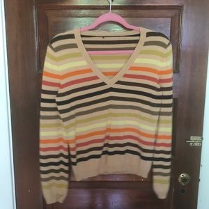 V-neck striped sweater